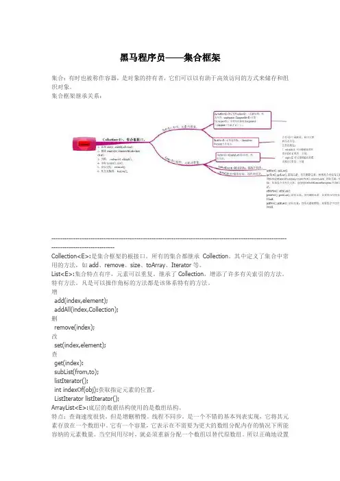黑马程序员——集合框架