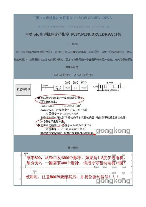PLC脉冲指令的使用