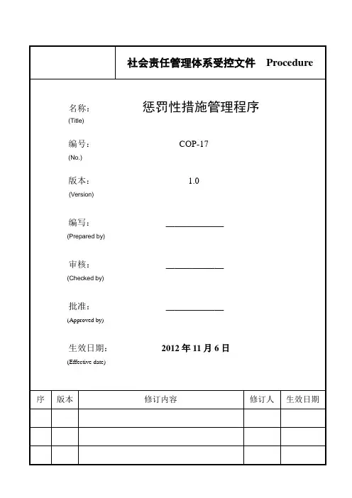 惩罚性措施管理程序 17 (SA8000)