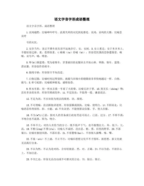 语文字音字形成语整理