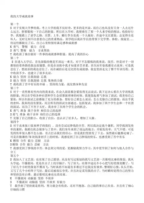 我的大学成就故事