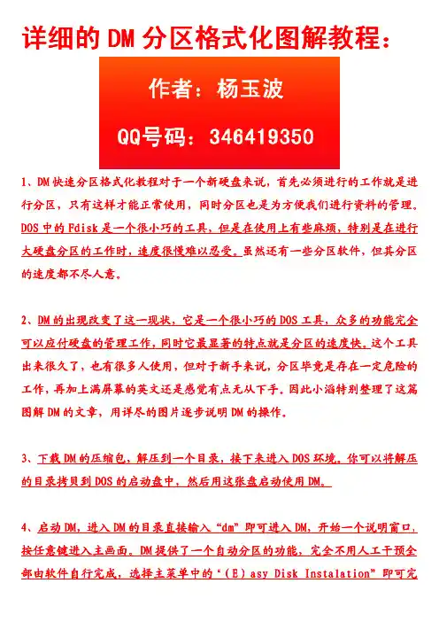 杨玉波——DM PM 分区图解教程
