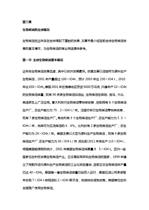 世界各国生物柴油生产厂
