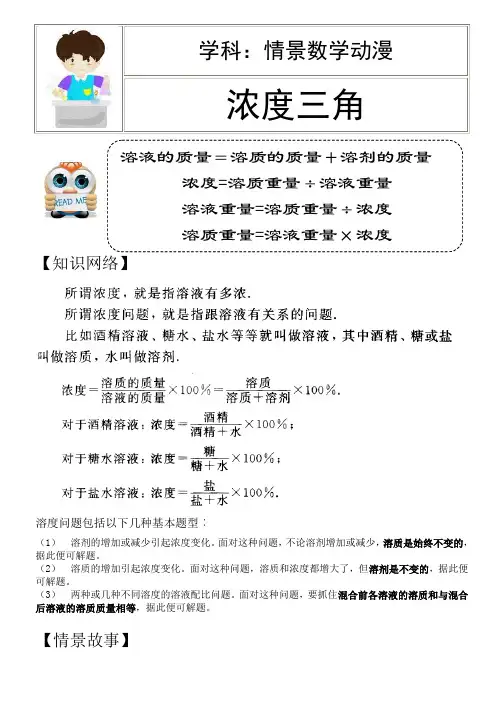 小升初典型奥数专题一：浓度问题