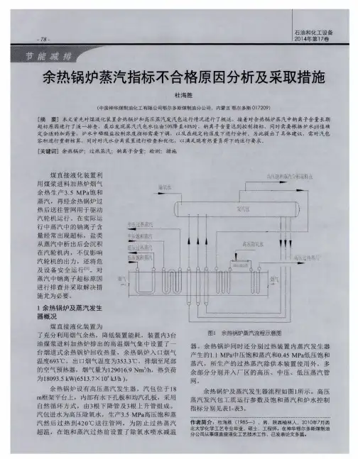 余热锅炉蒸汽指标不合格原因分析及采取措施