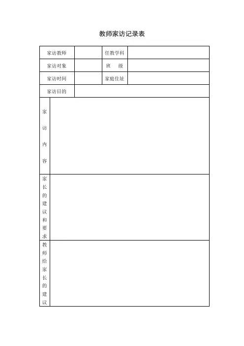 小学家访表及家访记录内容整理(含有全班)