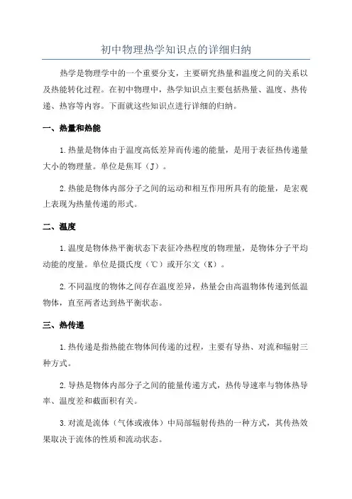 初中物理热学知识点的详细归纳