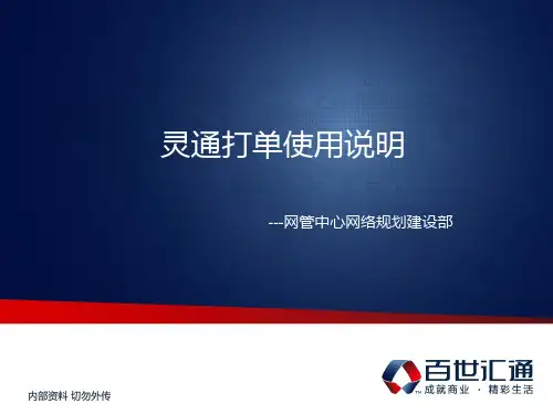 《灵通打单说明》PPT课件