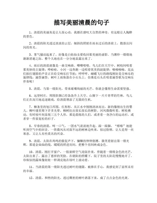 描写美丽清晨的句子