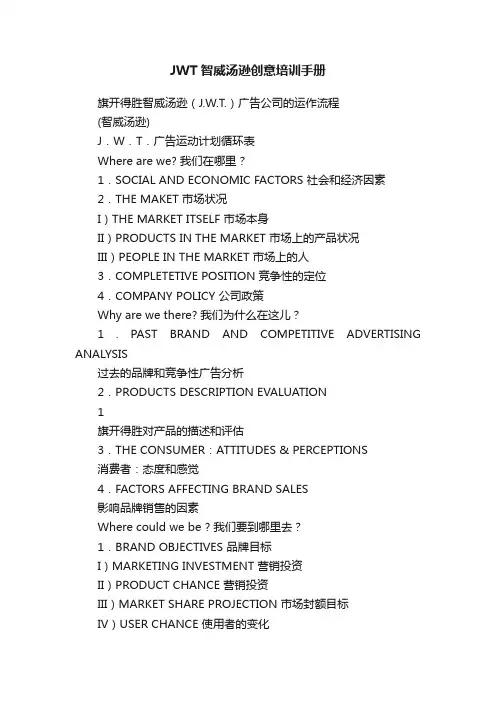 JWT智威汤逊创意培训手册