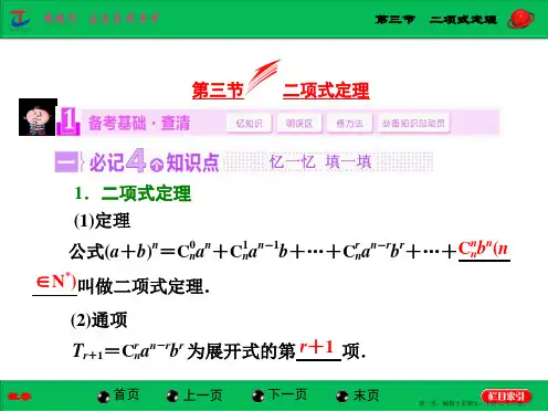 2015届高考苏教版数学大一轮复习配套课件：第11章 第3节 二项式定理