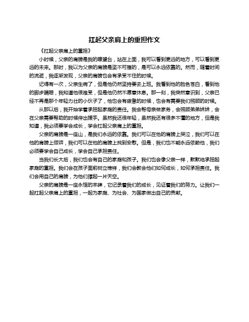 扛起父亲肩上的重担作文