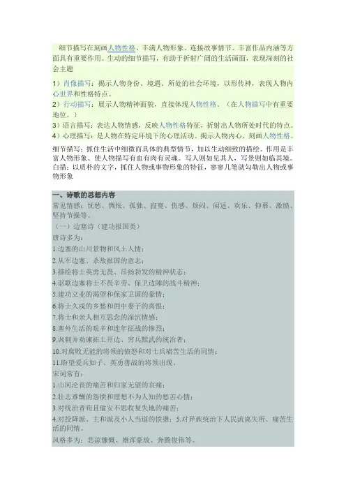 细节描写在刻画人物性格