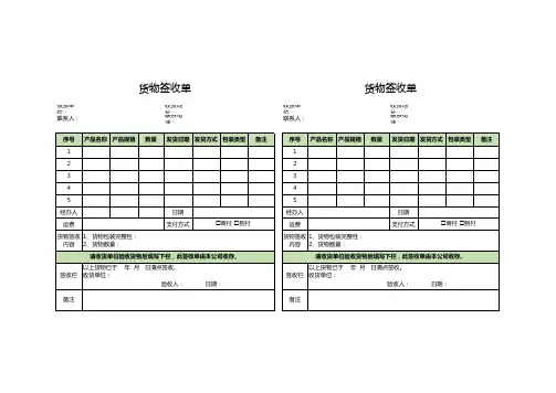 货物签收单模板