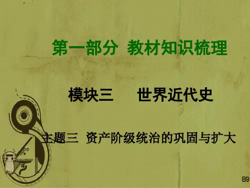 北师大版2018中考历史总复习 第一部分 知识梳理 模块三 世界近代史 主题三 资产阶级统治的巩固与扩大课件