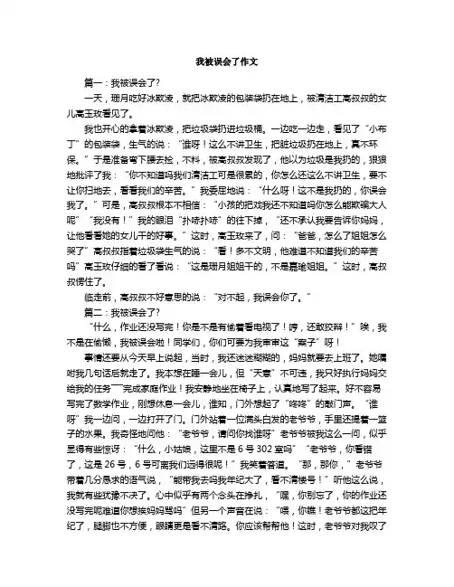 我被误会了作文