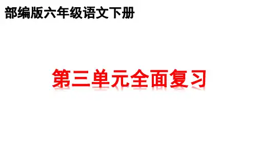 部编版六年级下册语文第三单元复习课件   (共27张PPT)