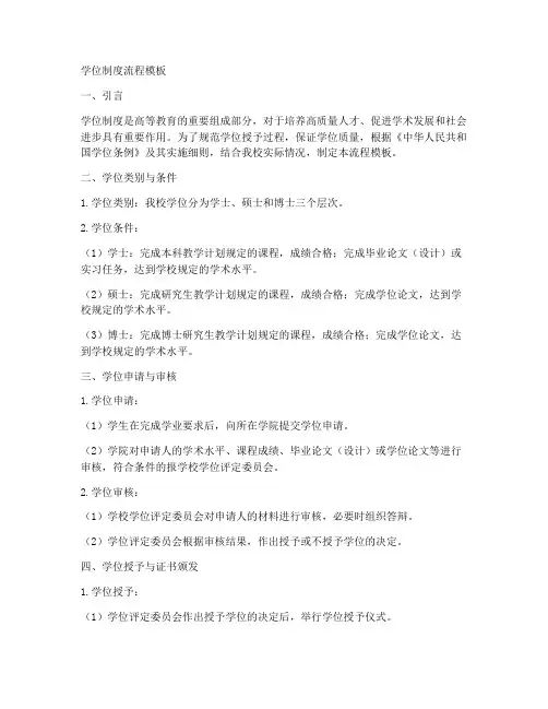 学位制度流程模板