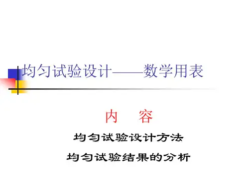 8. 均匀试验设计表解析