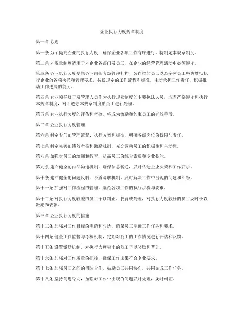 企业执行力度规章制度