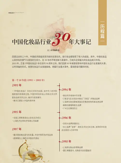 中国化妆品行业30_年大事记