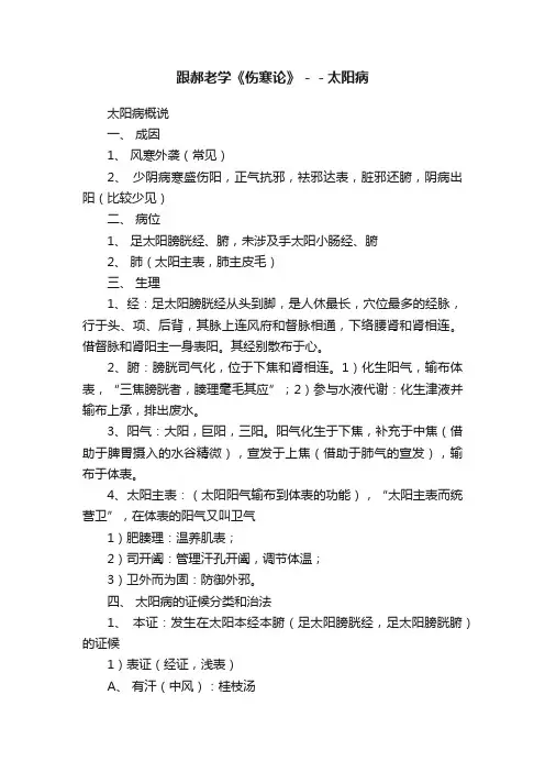 跟郝老学《伤寒论》－－太阳病