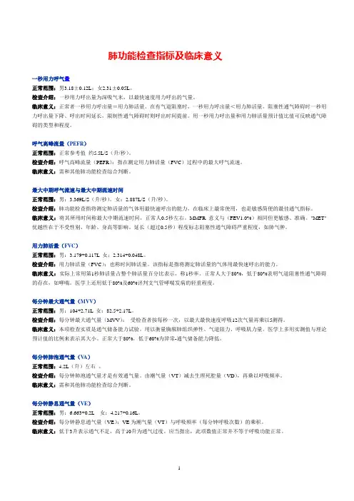 肺功能指标