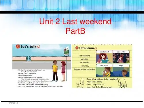 六年级下册英语课件-Unit 2 Last weekend B_人教PEP(2014秋) (共26张PPT)