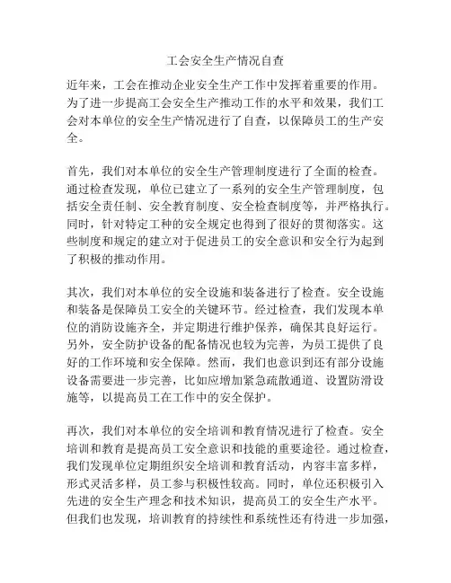 工会安全生产情况自查