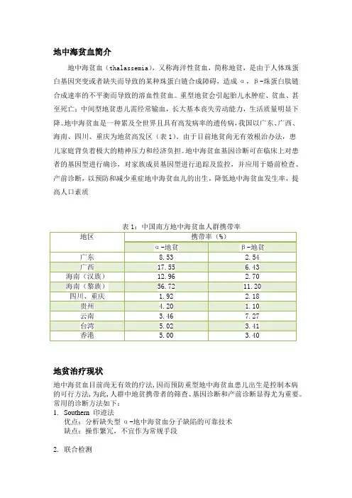 地中海贫血基因检测