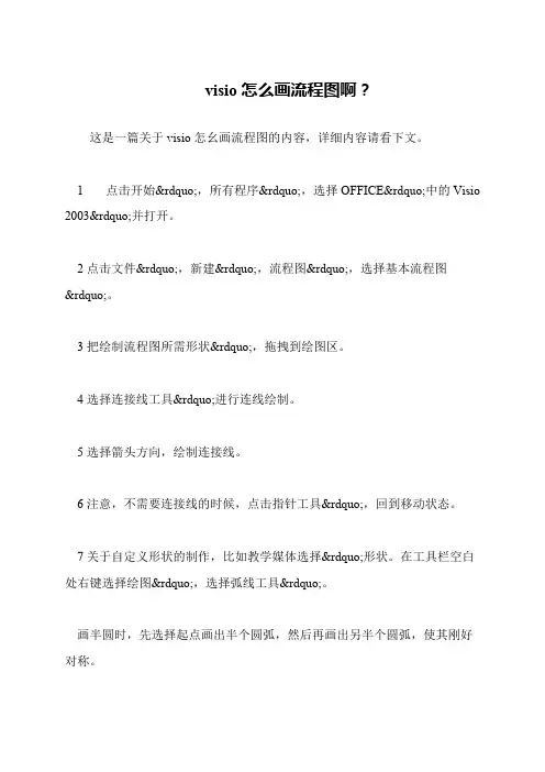 visio怎么画流程图啊？