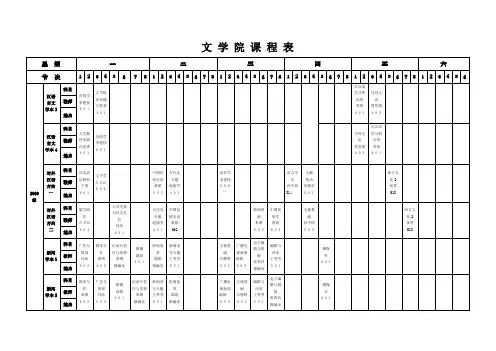 文学院课表2011-2012第二学期201201