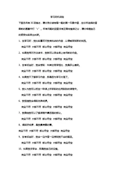 学习动机量表