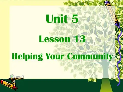 新北师大版八年级英语上册Unit 5 Lesson 13 Helping Your Community 精品课件