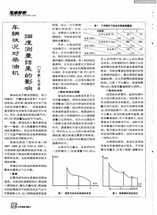 车辆状况对柴油机烟度测量结果的影响