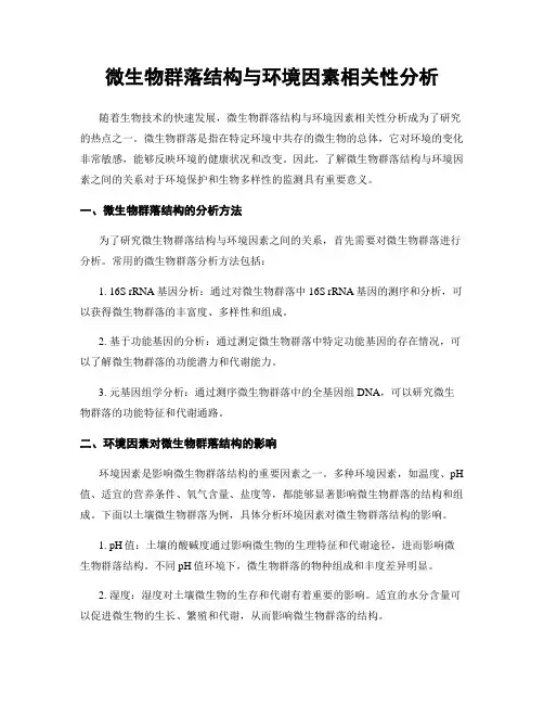 微生物群落结构与环境因素相关性分析