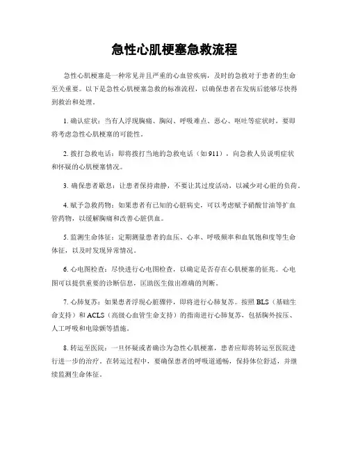 急性心肌梗塞急救流程
