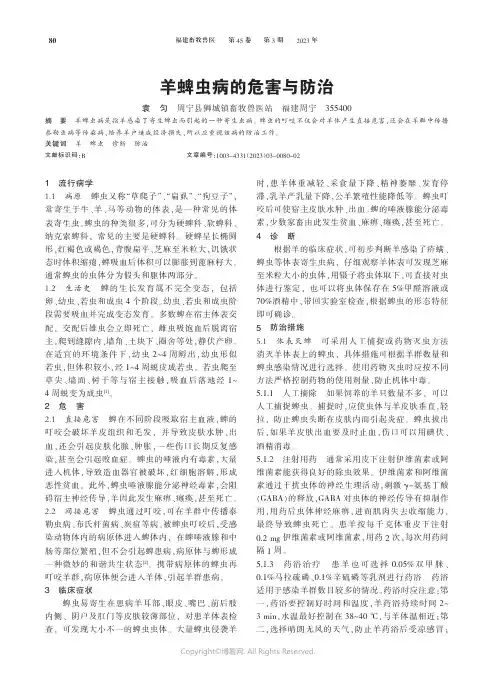 羊蜱虫病的危害与防治