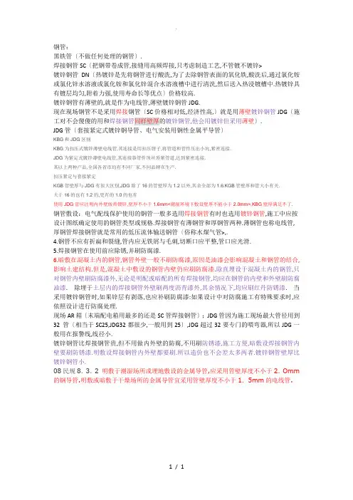 电线穿管：焊接钢管和镀锌钢管区别