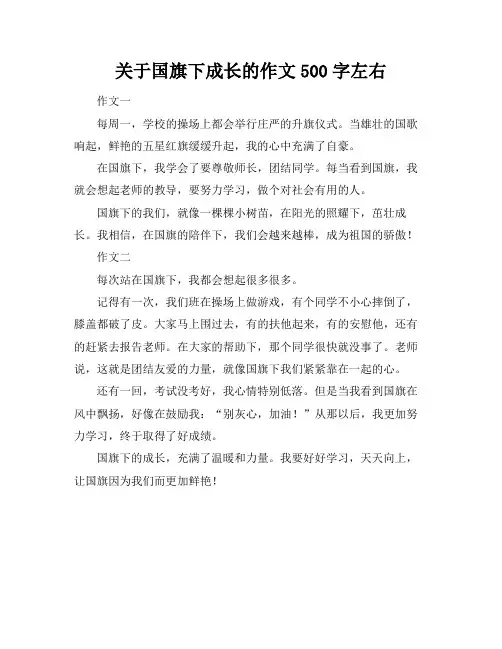 关于国旗下成长的作文500字左右