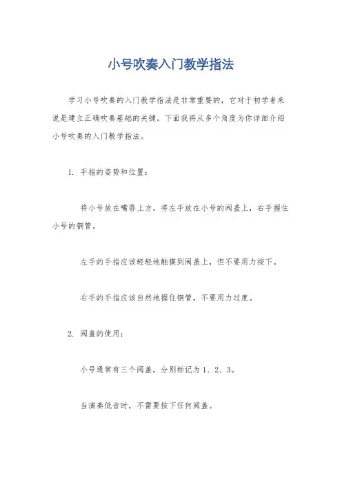 小号吹奏入门教学指法