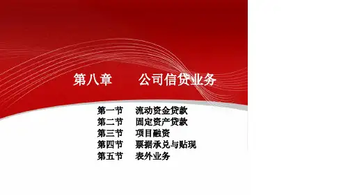 商业银行信贷实务：第八章公司信贷业务ppt课件