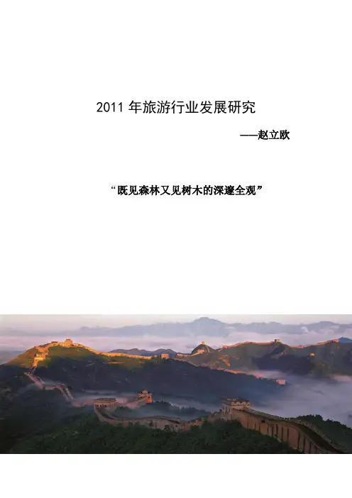 2011年旅游行业发展研究