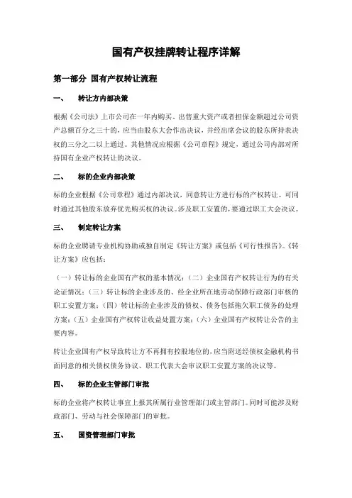 国有产权挂牌转让程序(超完整、含文件模板)