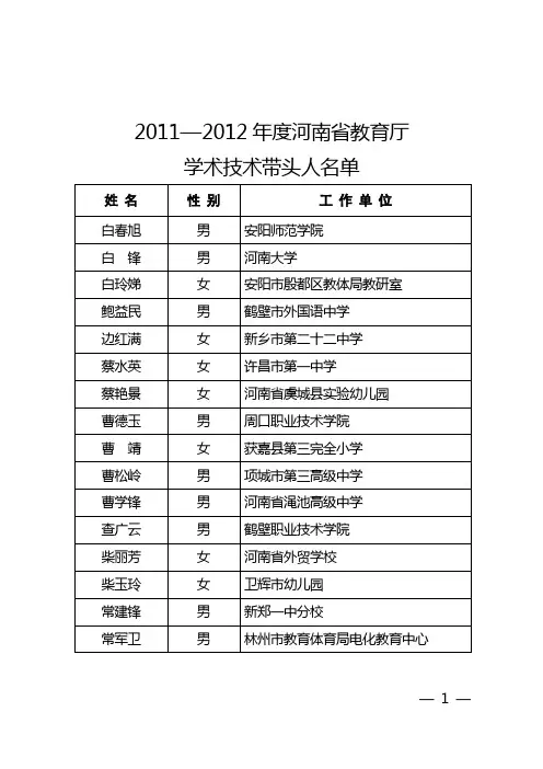 2011—2012年度河南省教育厅