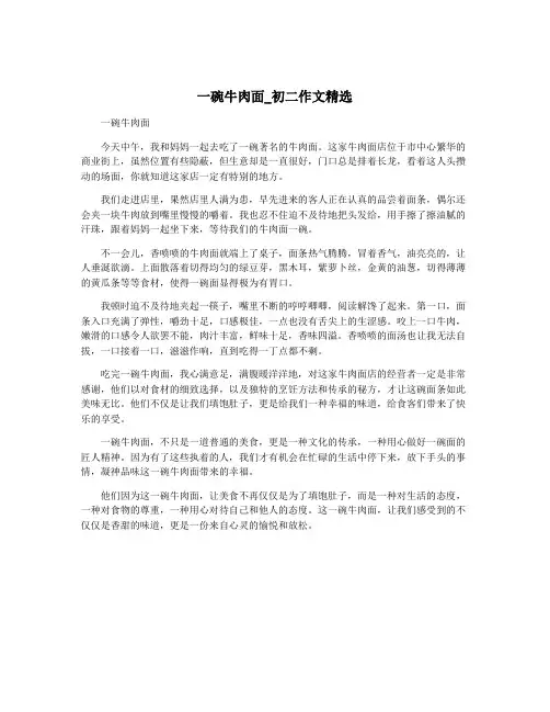 一碗牛肉面_初二作文精选