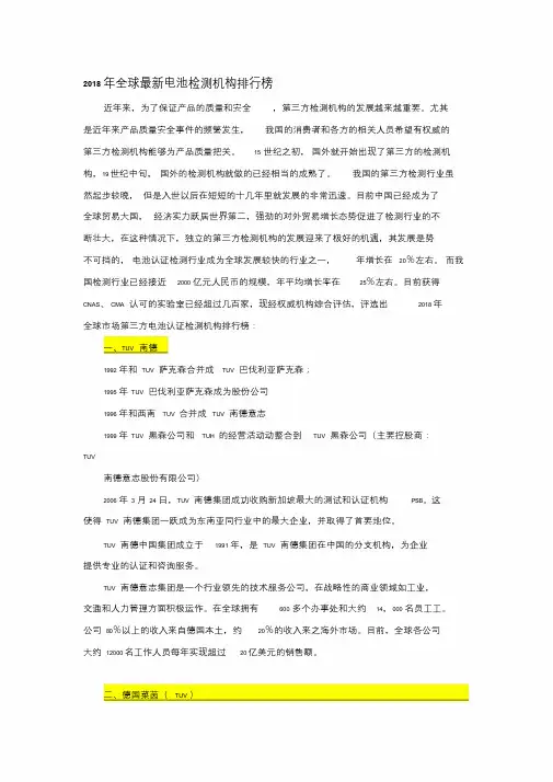 电池检测行业排行榜