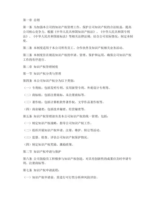 知识产权公司管理制度范本