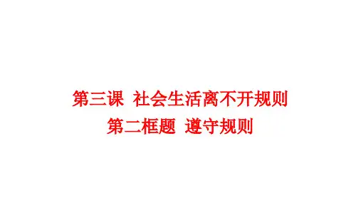 遵守规则  部编版道德与法治八年级上册