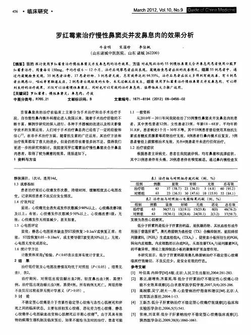 罗红霉素治疗慢性鼻窦炎并发鼻息肉的效果分析